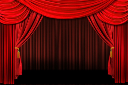 Multiple Red Layered Stage Theater Drape Background