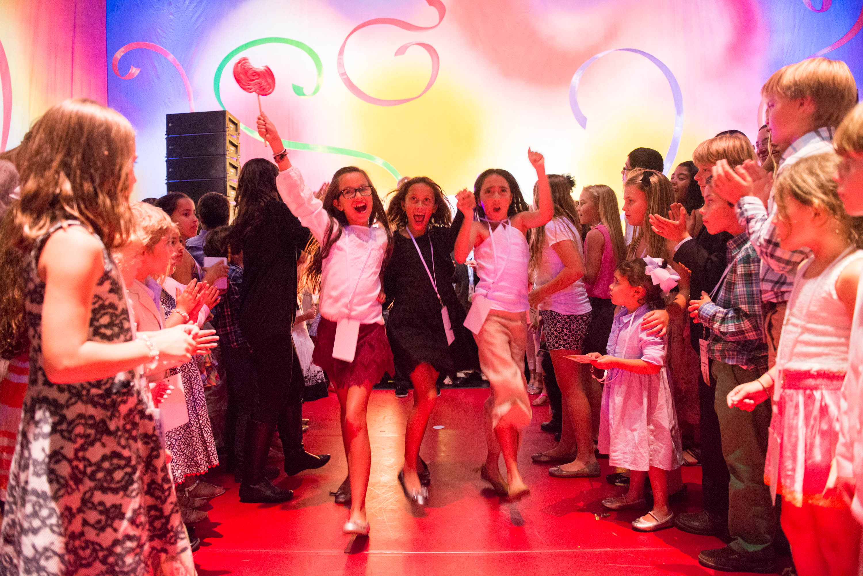 It's the Soul Train! Kids party on the stage of the Ziff Ballet Opera House at the Arsht Families Imagination Ball - photo by justin namon
